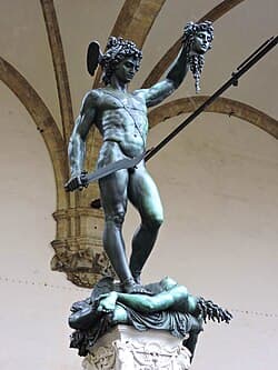 Perseus with the Head of Medusa, bronze sculpture by Benvenuto Cellini, Loggia dei Lanzi, Florence